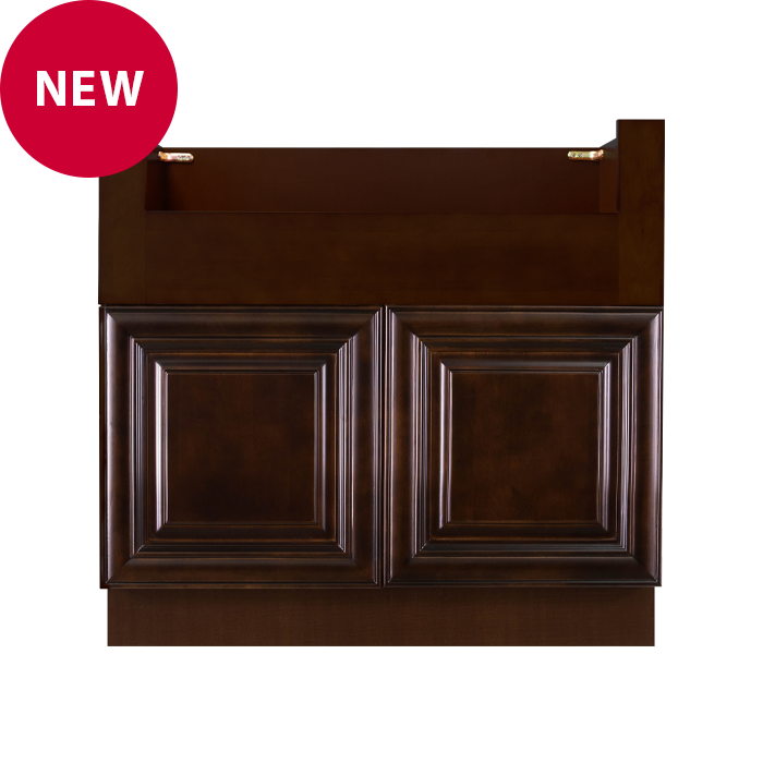 Edinburgh Series Espresso Finish Farm Sink Base Cabinet