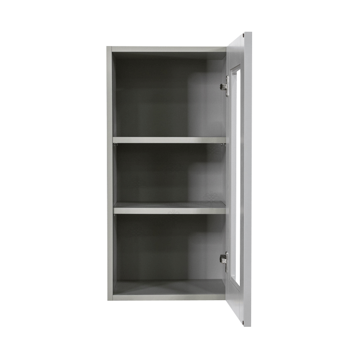 Anchester Gray Wall Mullion Door Cabinet 1 Door 2 Adjustable Shelves Glass Not Included