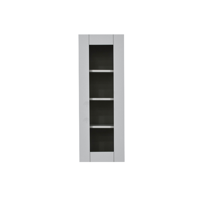 Anchester Gray Wall Mullion Door Cabinet 1 Door 3 Adjustable Shelves Glass Not Included