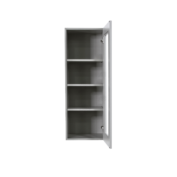 Anchester Gray Wall Mullion Door Cabinet 1 Door 3 Adjustable Shelves Glass Not Included