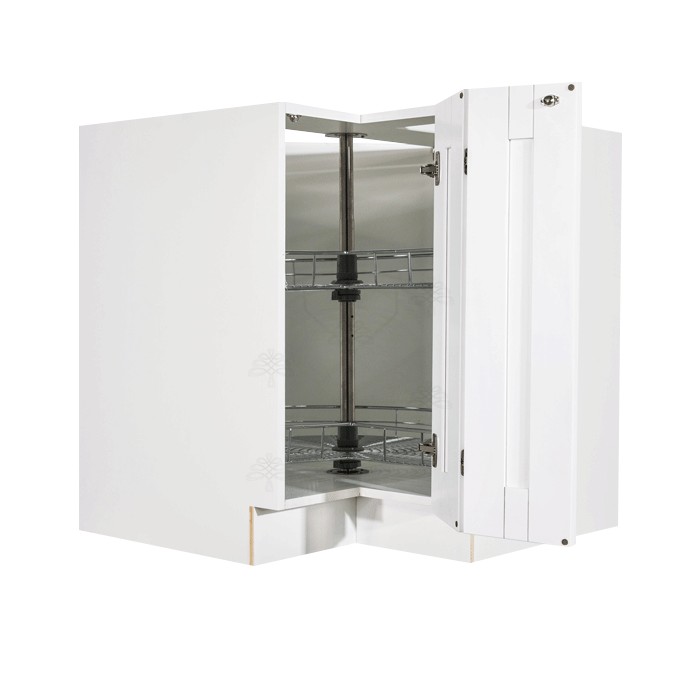 Anchester White Lazy Susan Base Cabinet 2 Full Height Folding Doors