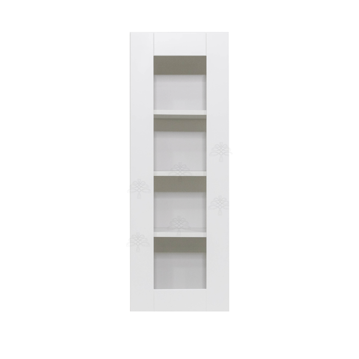 Anchester White Wall Mullion Door Cabinet 1 Door 3 Adjustable Shelves Glass Not Included