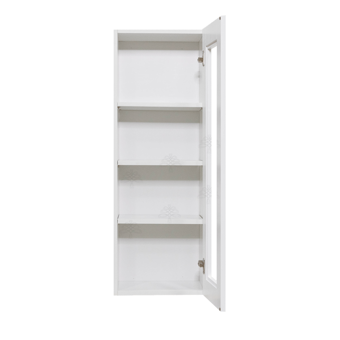 Anchester White Wall Mullion Door Cabinet 1 Door 3 Adjustable Shelves Glass Not Included