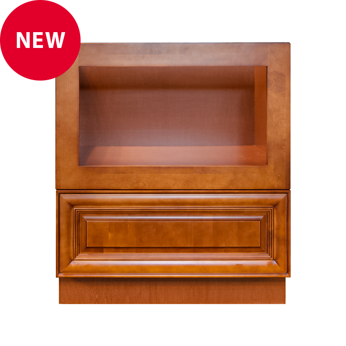Cambridge Series Chestnut Finish Base Microwave with Drawer Cabinet