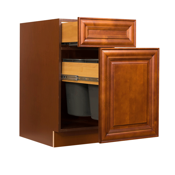 Cambridge Series Chestnut Finish Base Waste Basket Cabinet