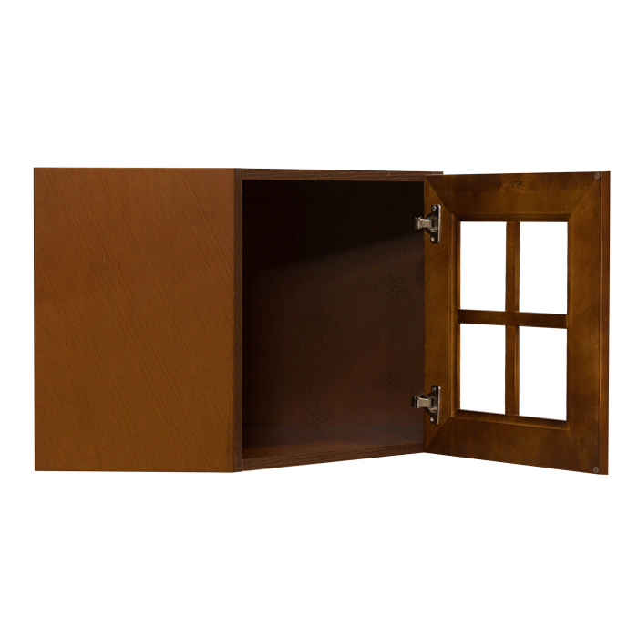 Cambridge Wall Mullion Door Diagonal Corner Cabinet 1 Door No Shelf Glass Not Included