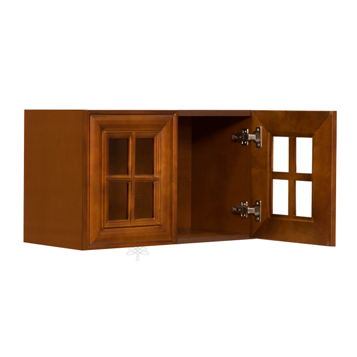 Cambridge Wall Mullion Door Cabinet 2 Doors No Shelf Glass Not Included