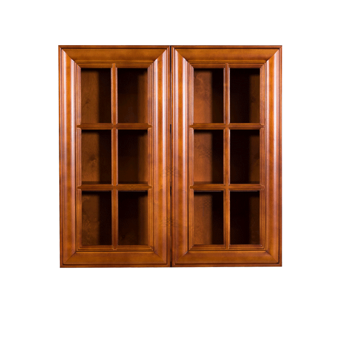 Cambridge Wall Mullion Door Cabinet 2 Doors 2 Adjustable Shelves 30 Inch Height Glass Not Included