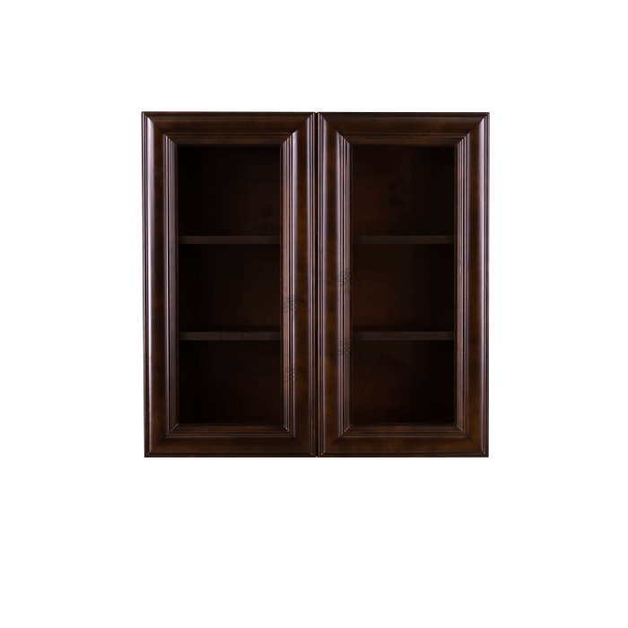 Edinburgh Wall Mullion Door Cabinet 2 Doors 2 Adjustable Shelves 30 Inch Height Glass Not Included