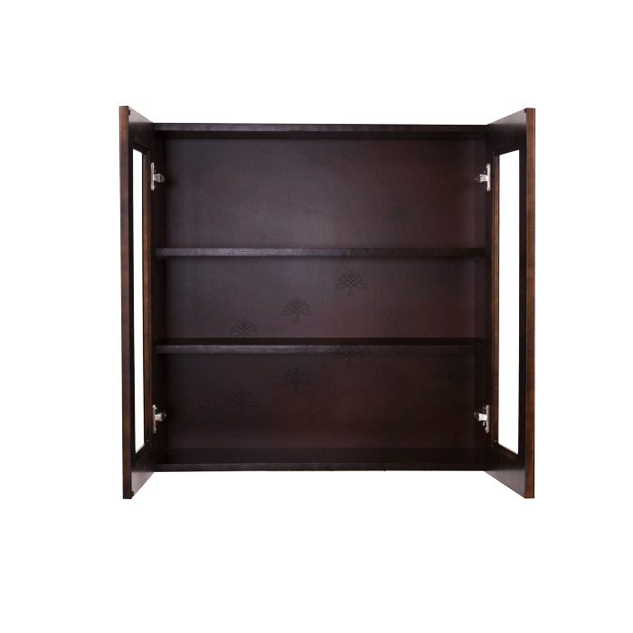 Edinburgh Wall Mullion Door Cabinet 2 Doors 2 Adjustable Shelves 30 Inch Height Glass Not Included
