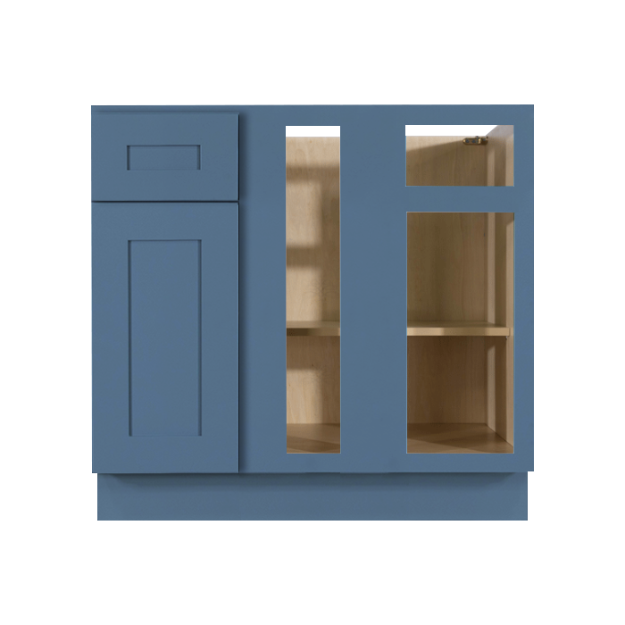 Lancaster Blue Base Blind Corner Cabinet 1 Drawer 1 Door