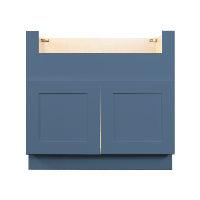 Lancaster Blue Shaker Farm Sink Base Cabinet