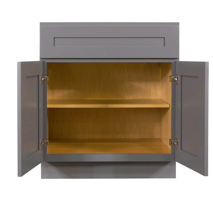 Lancaster Gray Base Cabinet 1 Drawer 2 Doors 1 Adjustable Shelf