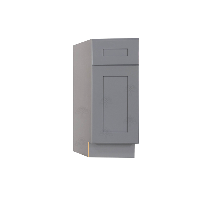 Lancaster Gray Base End Angle Cabinet 1 Fake Drawer 1 Door 1 Adjustable Shelf (Left)