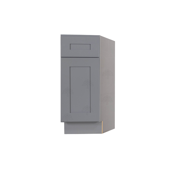 Lancaster Gray Base End Angle Cabinet 1 Fake Drawer 1 Door Adjustable Shelf (Right)