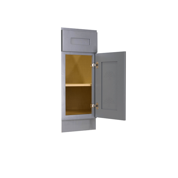 Lancaster Gray Base End Angle Cabinet 1 Fake Drawer 1 Door Adjustable Shelf (Right)