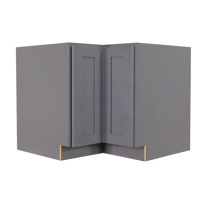 Lancaster Gray Lazy Susan Base Cabinet 2 Full Height Folding Doors