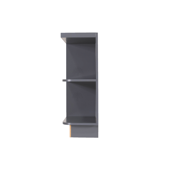 Lancaster Gray Base Open End Shelf 12 inch No Door 1 Fixed Shelf (Left)
