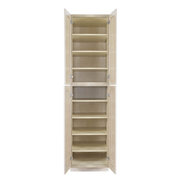 Lancaster Stone Wash Tall Pantry 2 Upper Doors and 2 Lower Doors
