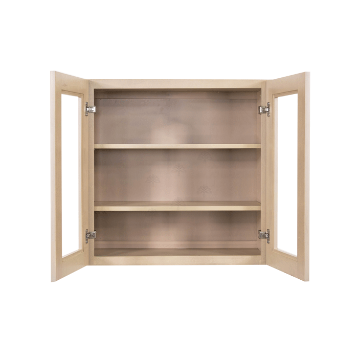 Lancaster Stone Wash Wall Mullion Door Cabinet 2 Door 2 Adjustable Shelves Glass not Included