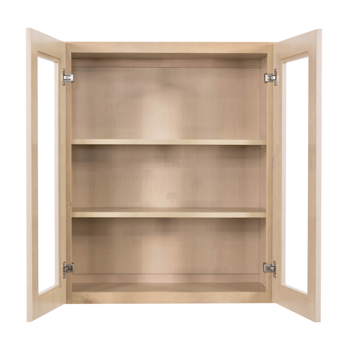 Lancaster Stone Wash Wall Mullion Door Cabinet 2 Doors 2 Adjustable Shelves Glass not Included