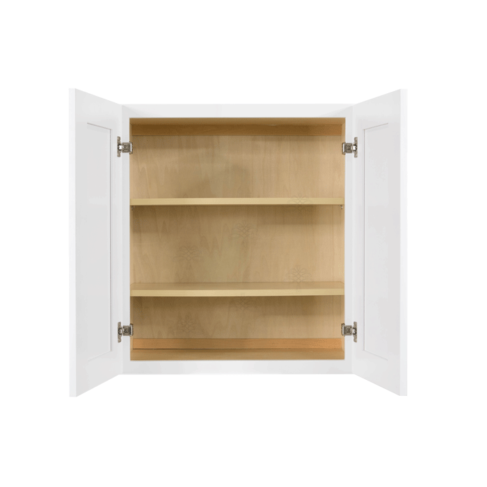 Lancaster Shaker White Wall Cabinet 2 Doors 2 Adjustable Shelves With 30-inch Height
