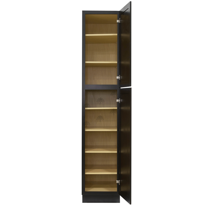 Newport Espresso Tall Pantry 1 Upper Door and 1 Lower Door