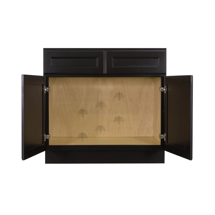 Newport Espresso Sink Base Cabinet 2 Dummy Drawer 2 Doors