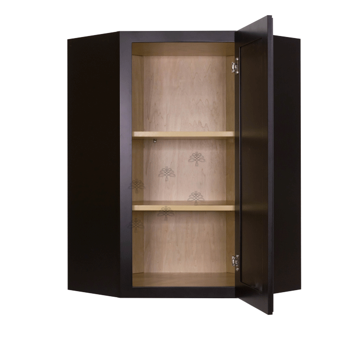 Newport Espresso Wall Diagonal Corner 1 Door 2 Adjustable Shelves