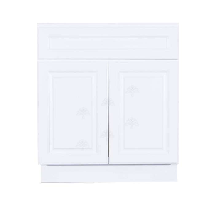 Newport White Vanity Sink Base Cabinet 1 Dummy Drawer 2 Doors