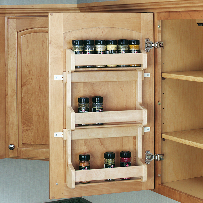 Door Mounting Spice Rack in Wood