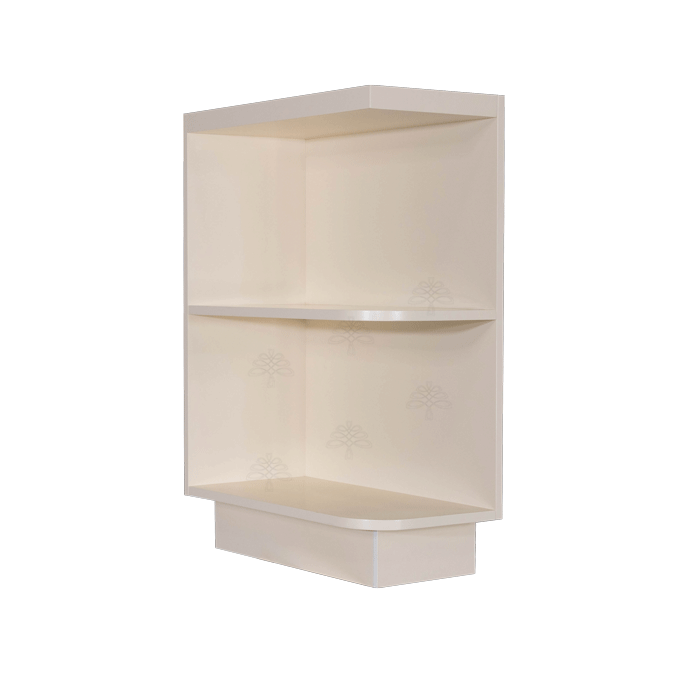 Princeton Creamy White Glazed Base Open End Shelf 12 inch No Door 1 Fixed Shelf (Left)