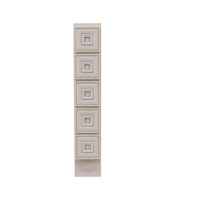 Princeton Creamy White Glazed Base Spice Drawer(No Slides), 5 Spice Drawers