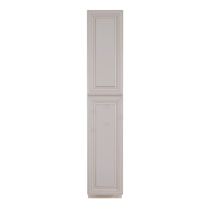Princeton Creamy White Glazed Tall Pantry 1 Upper Door and 1 Lower Door