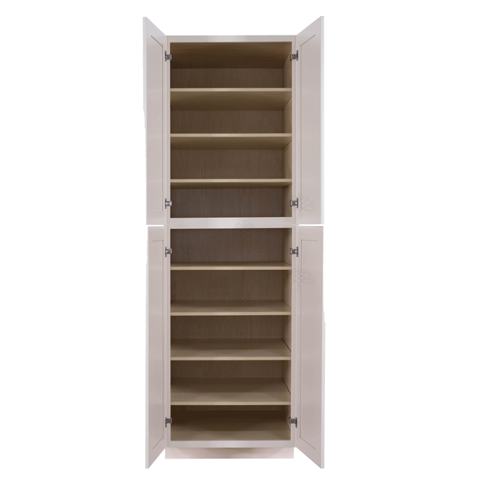 Princeton Creamy White Glazed Tall Pantry 2 Upper Doors and 2 Lower Doors