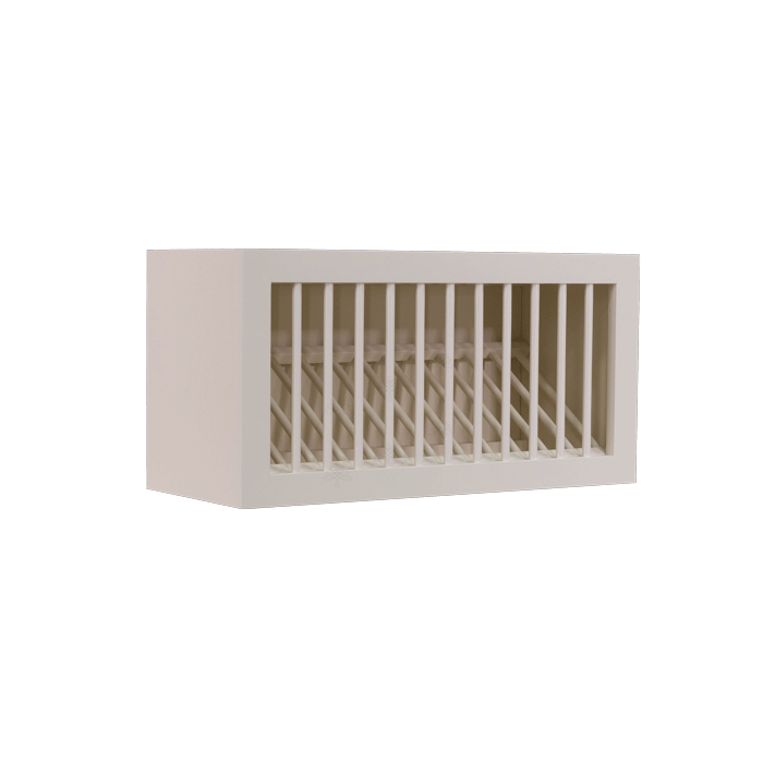 Princeton Creamy White Glazed Wall Dish Holder Cabinet