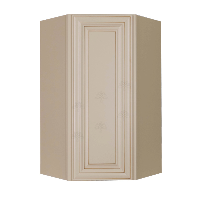 Princeton Creamy White Glazed Wall Diagonal Corner 1 Door 3 Adjustable Shelves