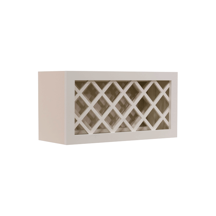 Princeton Creamy White Glazed Wall Wine Rack Cabinet