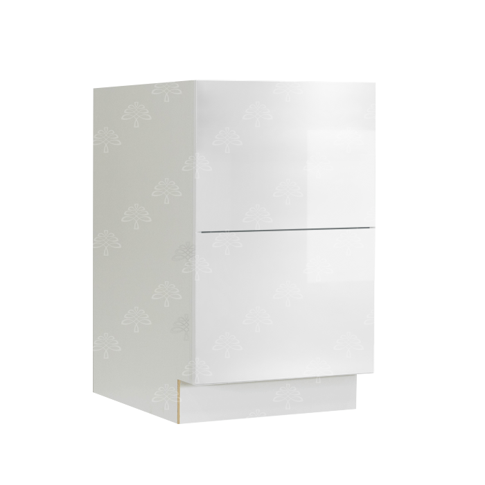 Valencia White Series Base Cabinet with 2 Drawers and Additional Interior Drawer