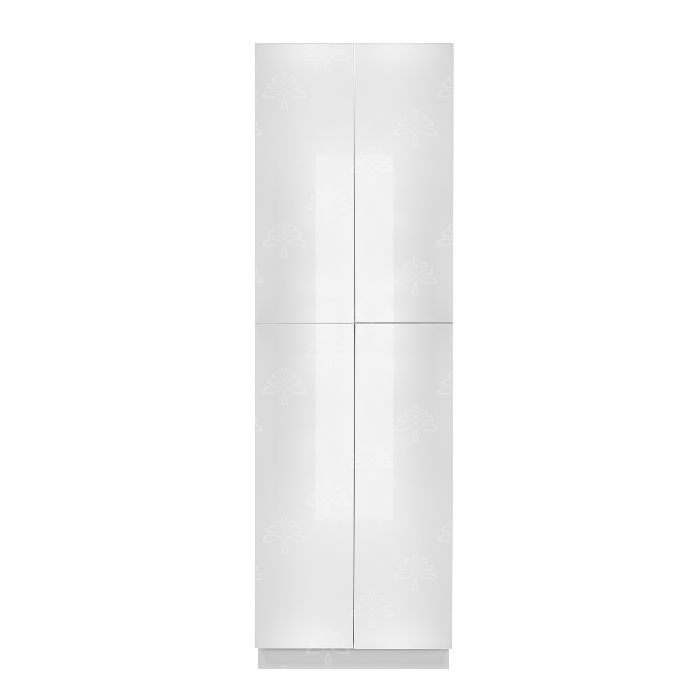 Valencia White Series Pantry Cabinet with Roll Out Tray and 4 Doors