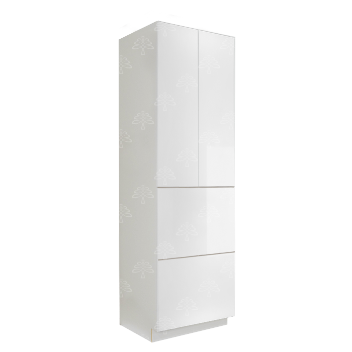 Valencia White Series Finish Pantry Cabinet with Inverted Door and 2 Doors and 2 Drawers