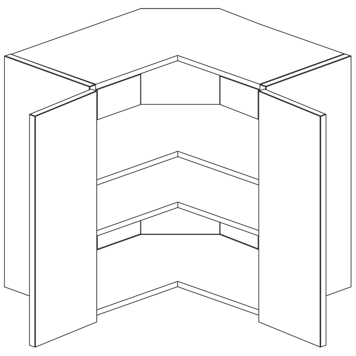 Valencia White Series Wall Lazy Susan Cabinet with 2 Individual Doors