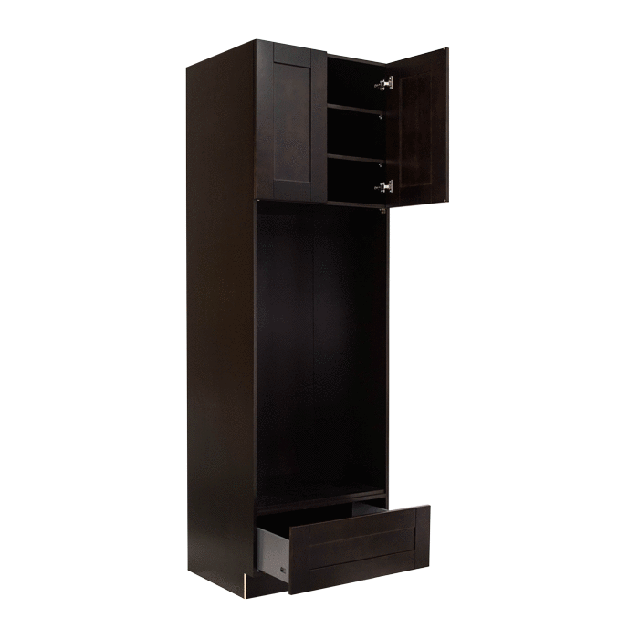 Anchester Espresso Tall Double Oven Cabinet 2 Upper Doors and 1 Lower Drawer