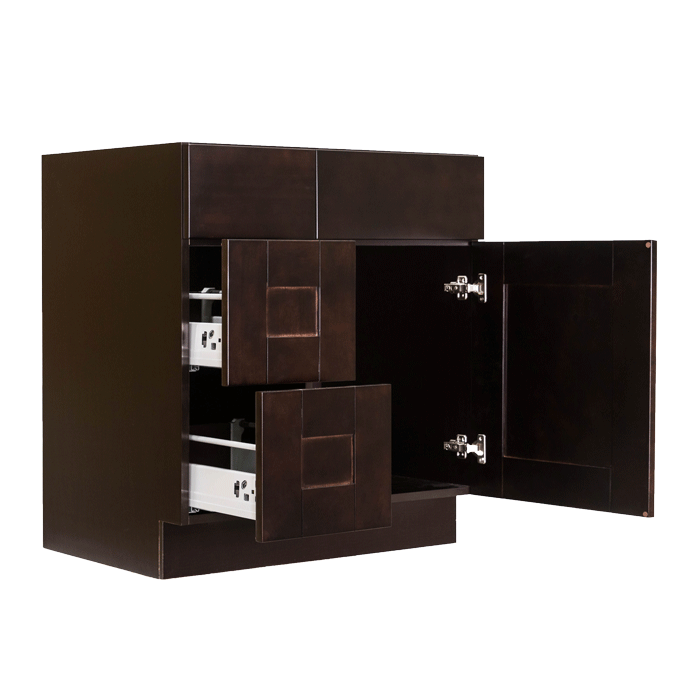 Anchester Espresso Vanity Sink Base Cabinet 1 Dummy Drawer 1 Door (Left)