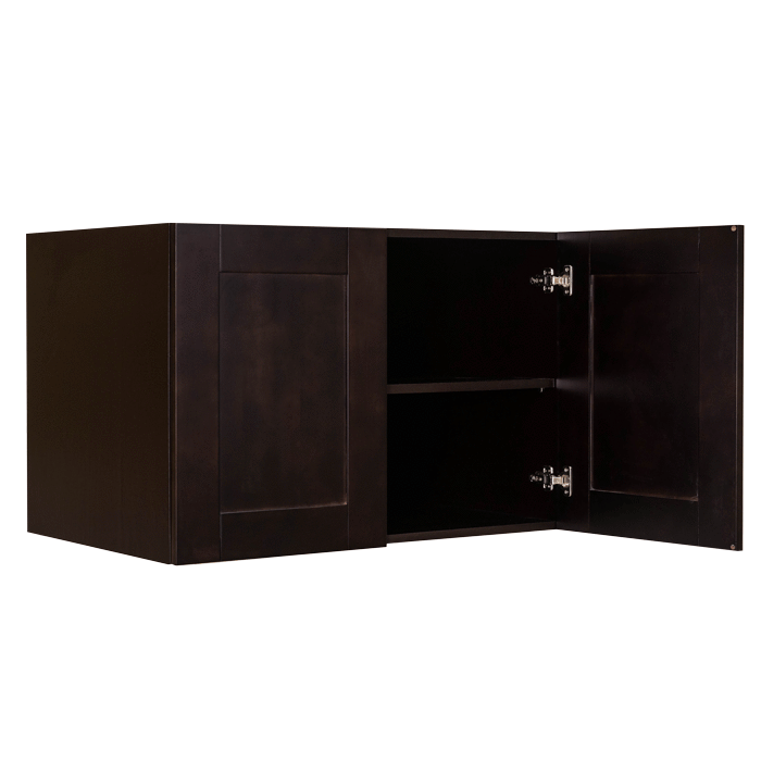 Anchester Espresso Wall Cabinet 2 Doors 1 Adjustable Shelf 24inch Depth