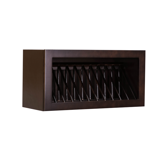 Anchester Espresso Wall Dish Holder Cabinet