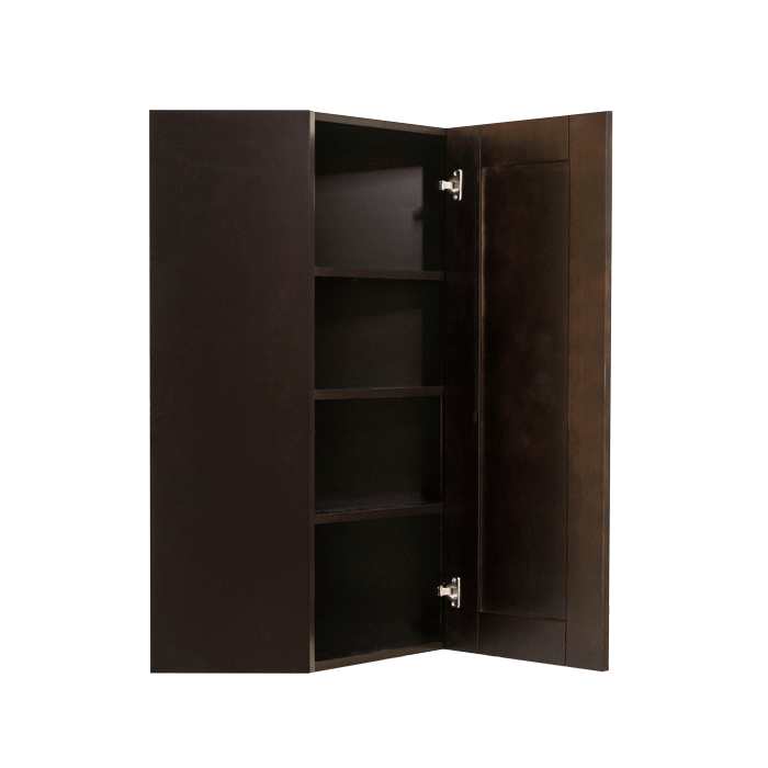 Anchester Espresso Wall Diagonal Corner 1 Door 3 Adjustable Shelves