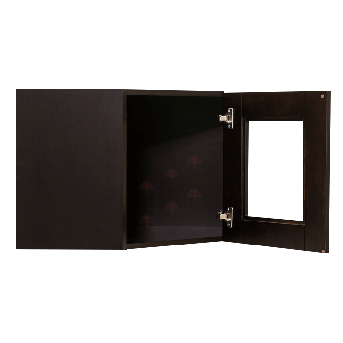 Anchester Espresso Wall Mullion Door Diagonal Corner Cabinet 1 Door No Shelf Glass Not Included