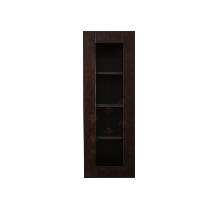 Anchester Espresso Wall Mullion Door Cabinet 1 Door 3 Adjustable Shelves Glass Not Included