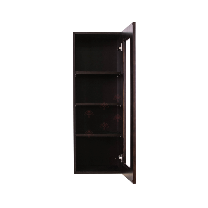 Anchester Espresso Wall Mullion Door Cabinet 1 Door 3 Adjustable Shelves Glass Not Included